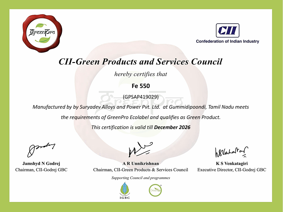 GreenPro Certificates Fe 550