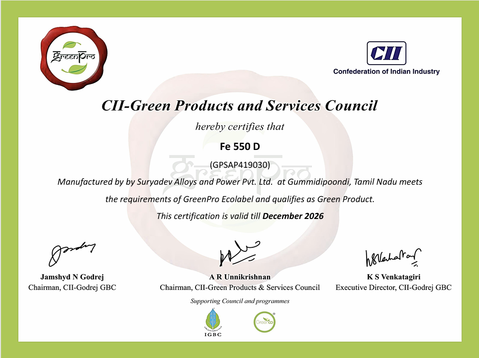 GreenPro Certificates Fe 550 D