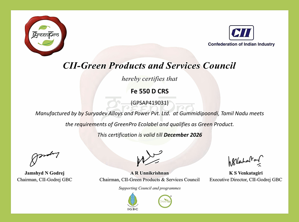 GreenPro Certificates Fe 550 D CRS